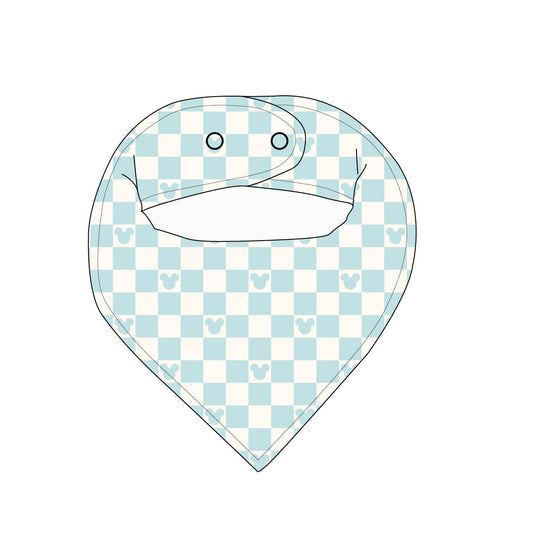 Beach Blue Mouse Checker - Bib