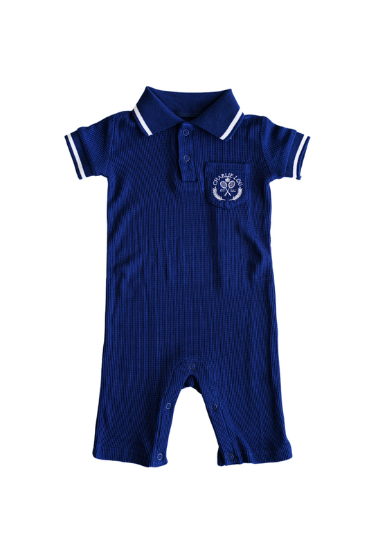 Waffle Bamboo Polo Romper