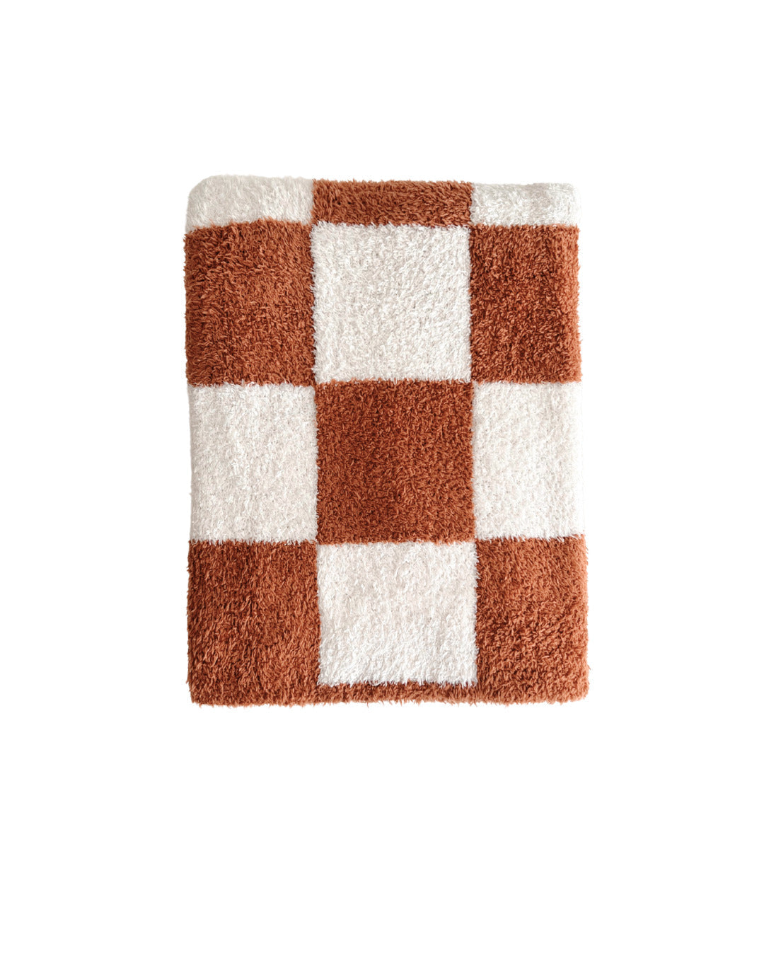 Checkered Plush Blanket | Copper