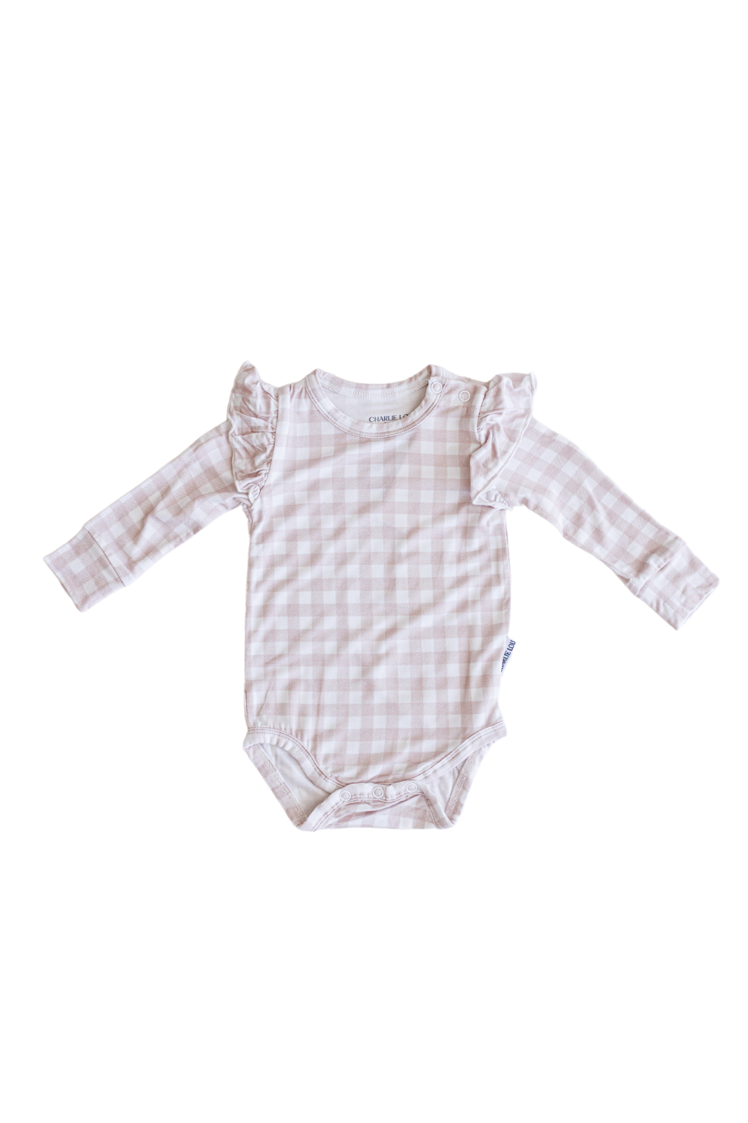 Gingham Bamboo Ruffle Bodysuit