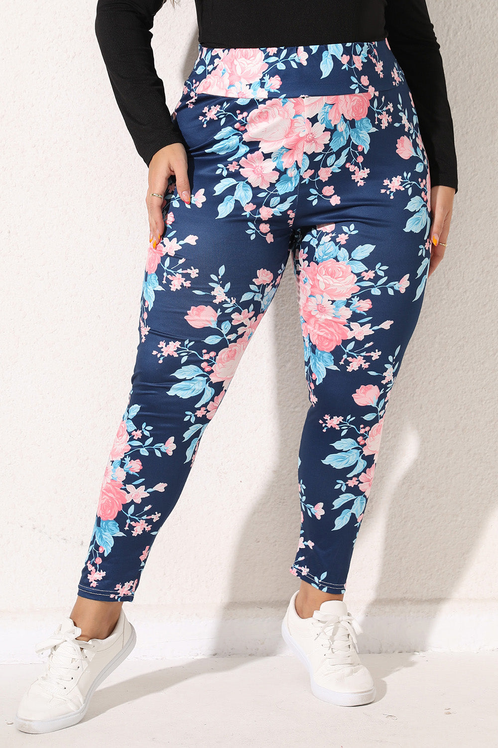 Plus Size Floral Print Legging