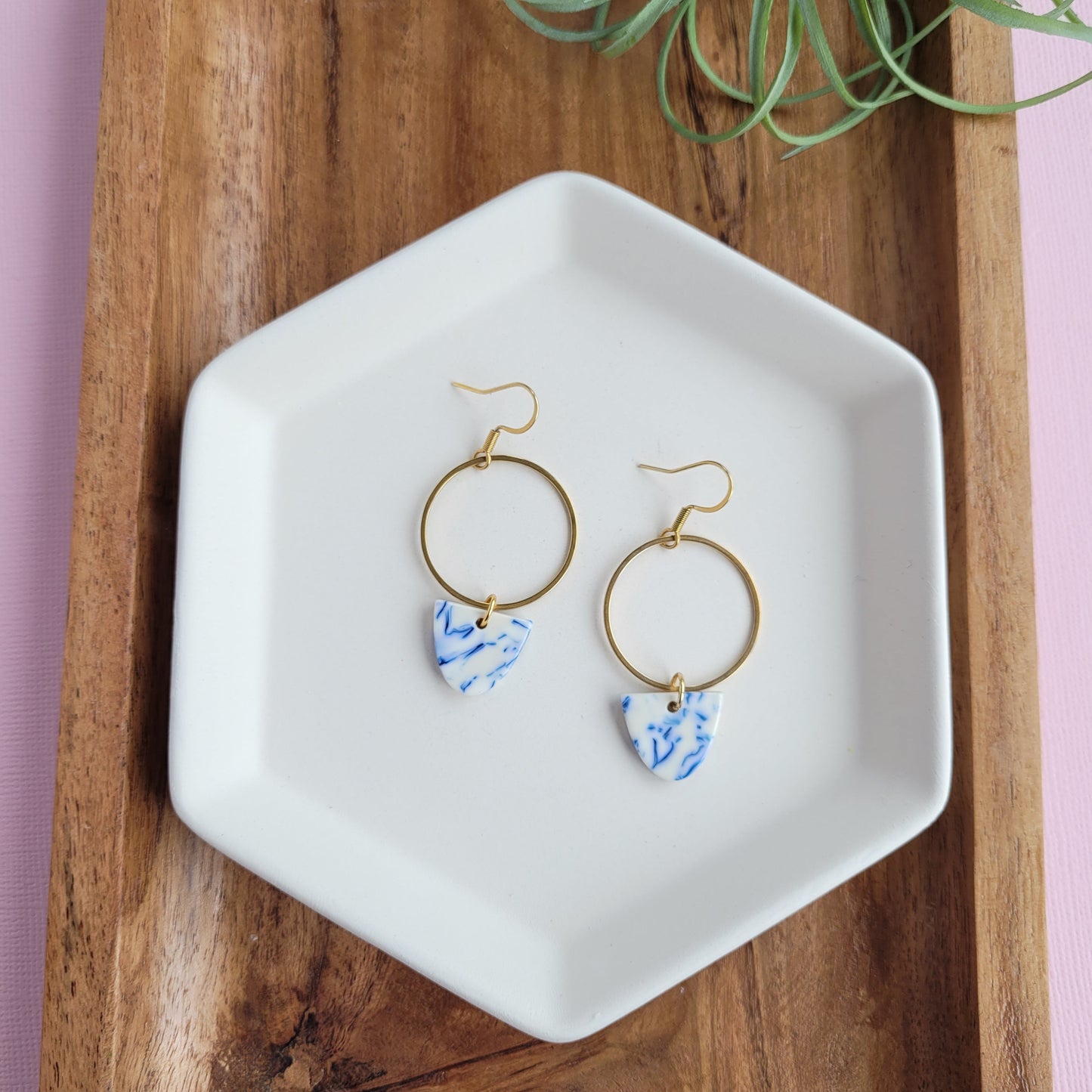 Iris Earrings- Greek Goddess Blue