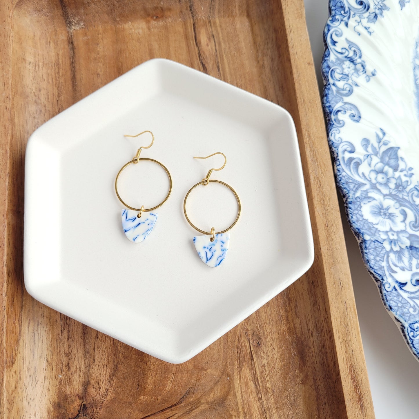 Iris Earrings- Greek Goddess Blue