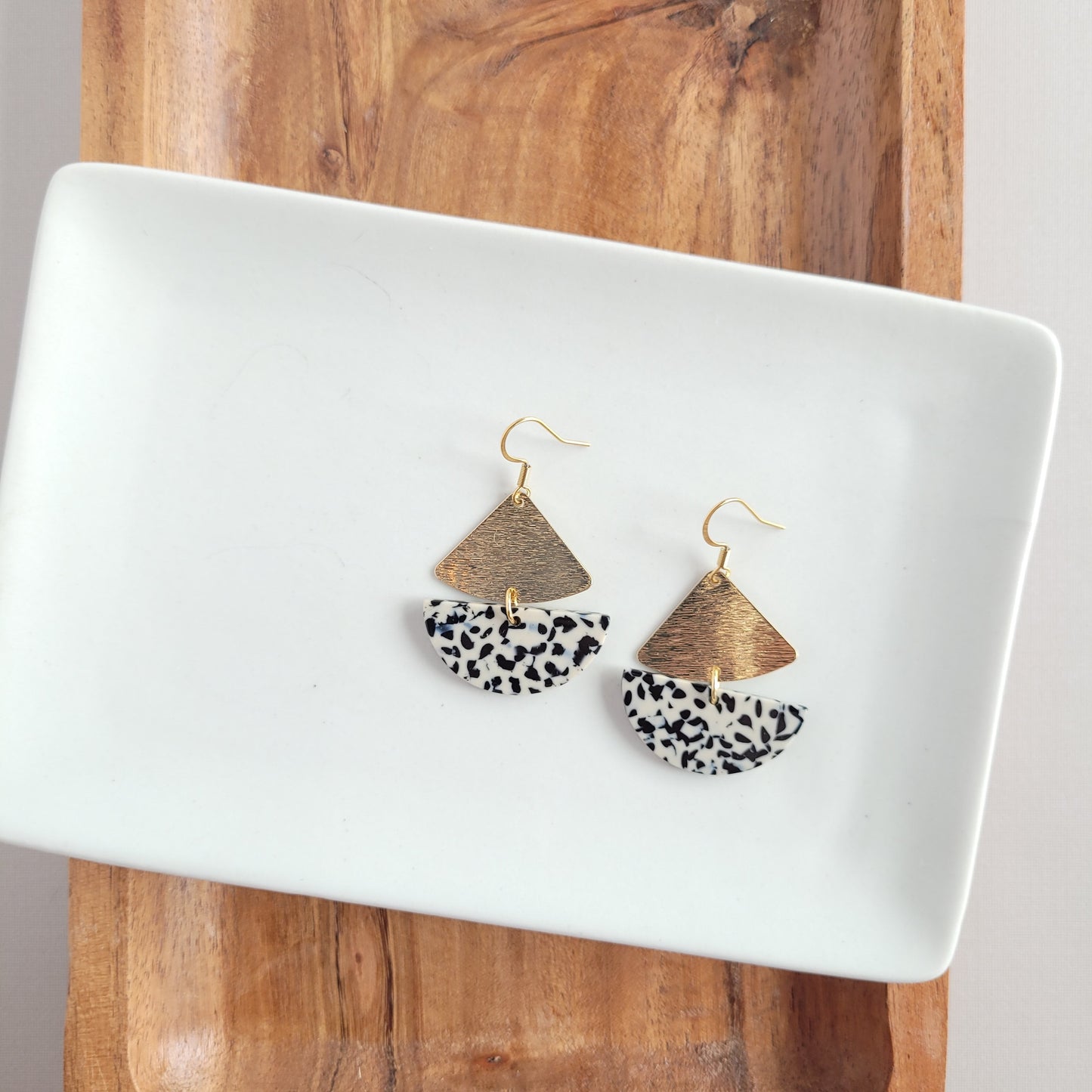 Ava Earrings - Black Dot