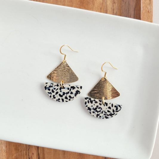 Ava Earrings - Black Dot