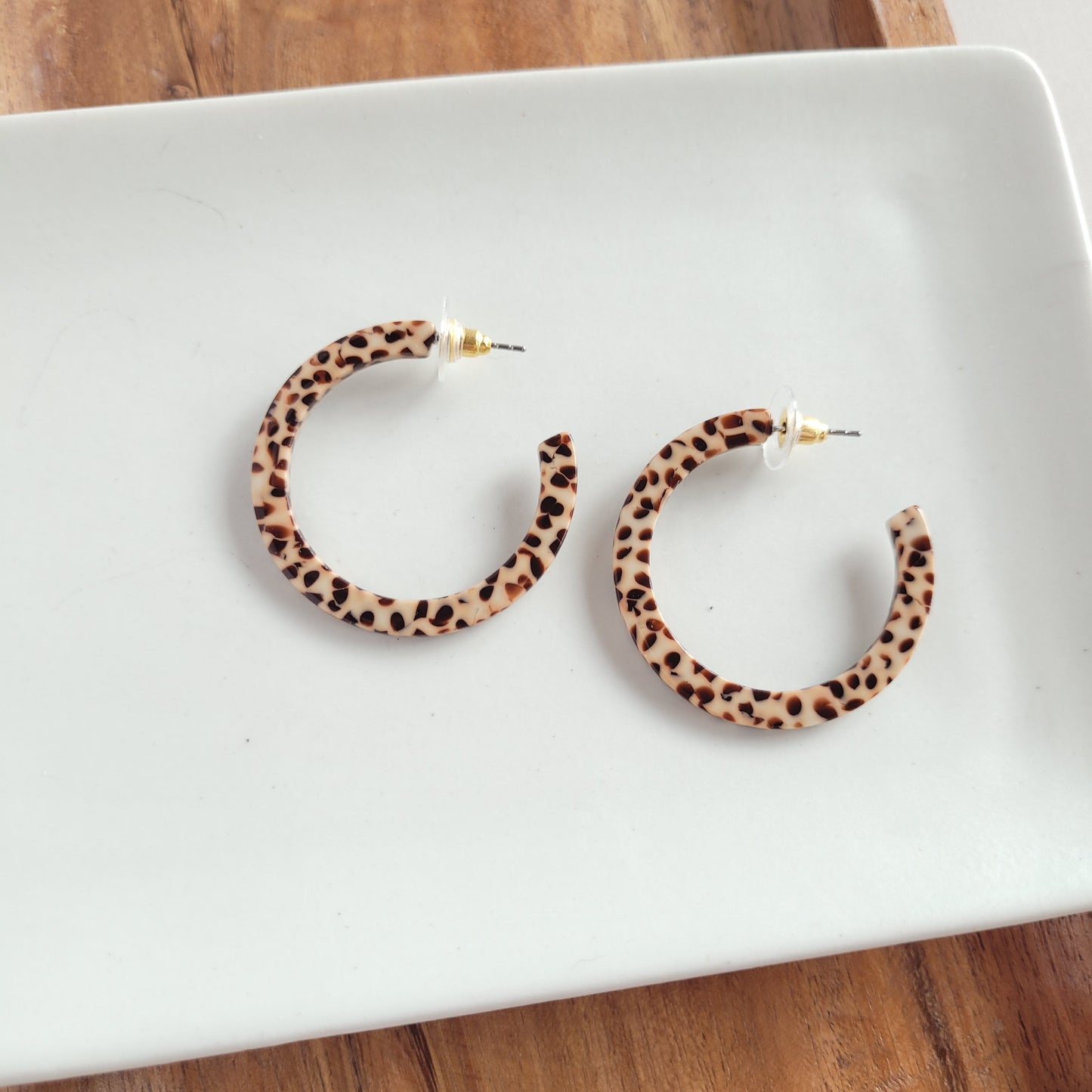 Camy Hoops - Brown Dot