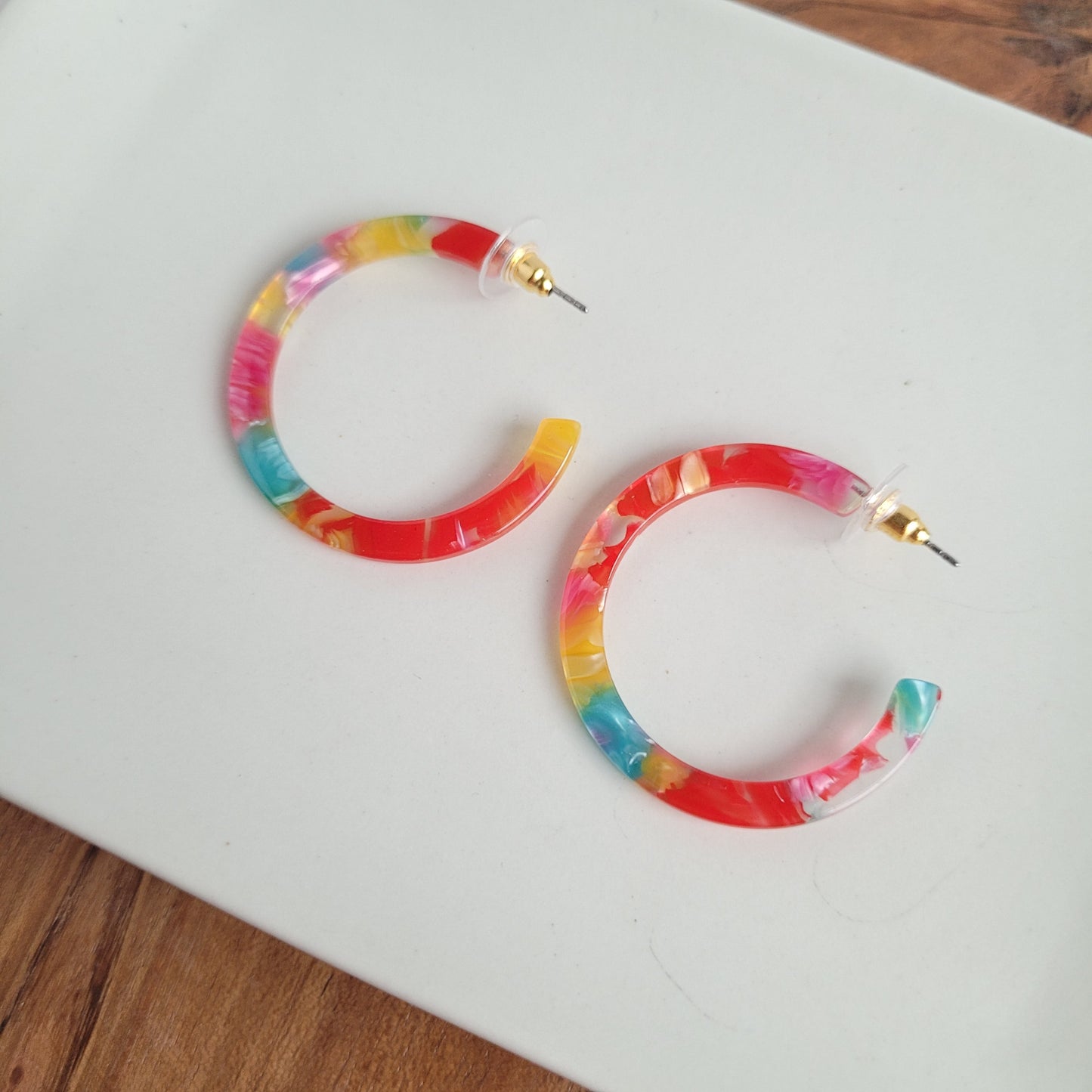 Camy Hoops - Rainbow Confetti