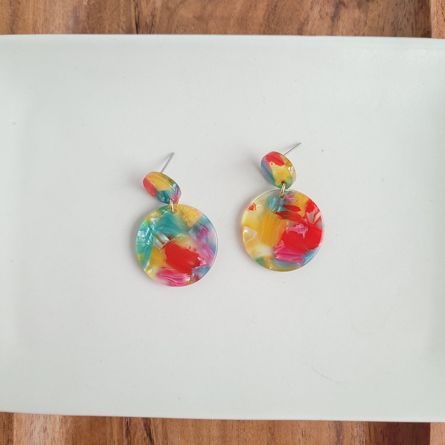 Addy Earrings - Rainbow Confetti