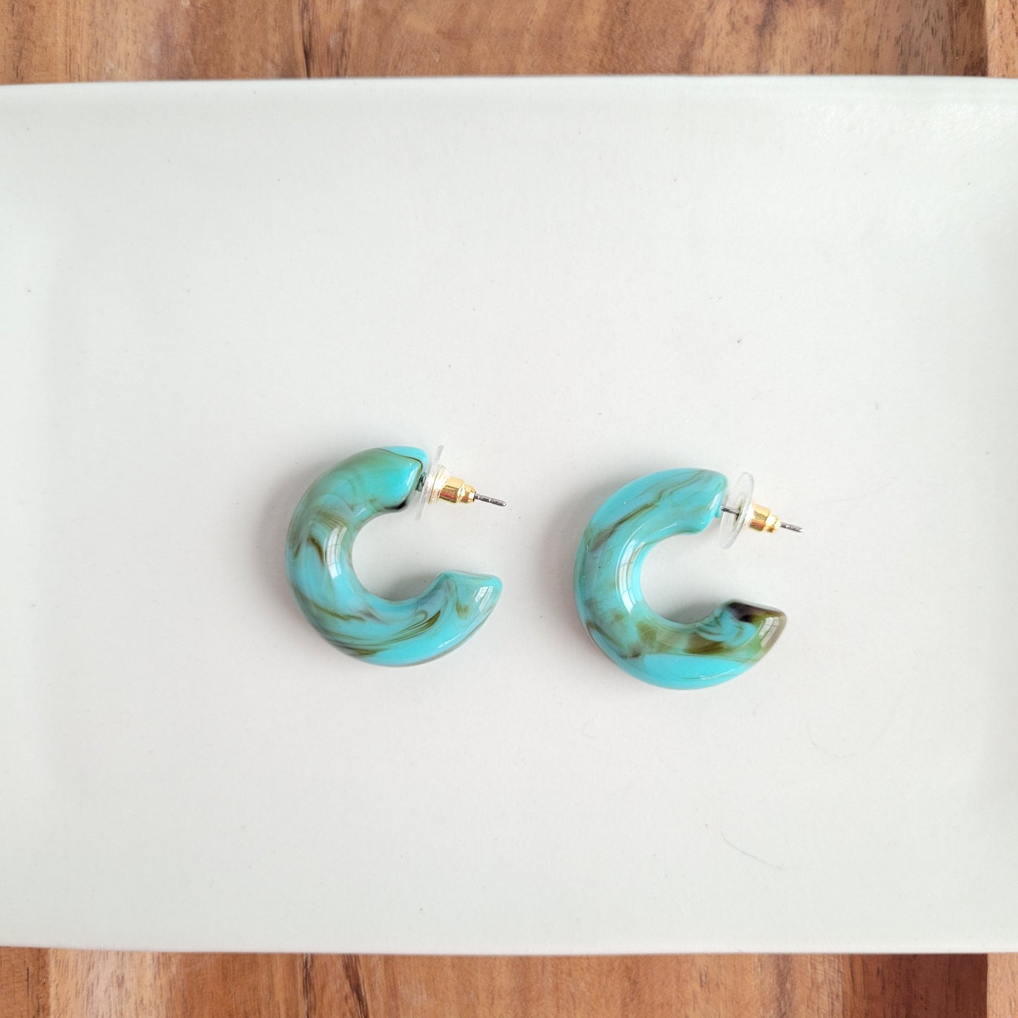 Chloe Hoops - Turquoise