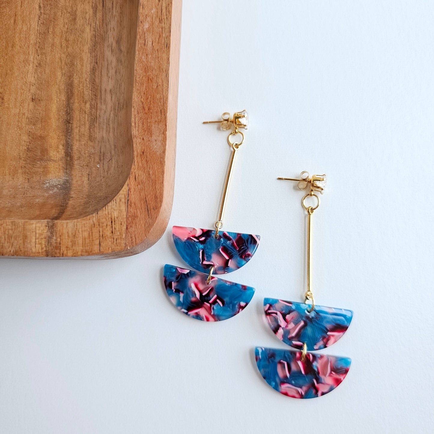 Everly Earrings - Magenta Teal