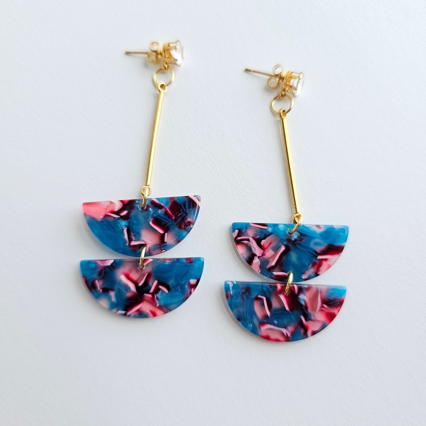 Everly Earrings - Magenta Teal