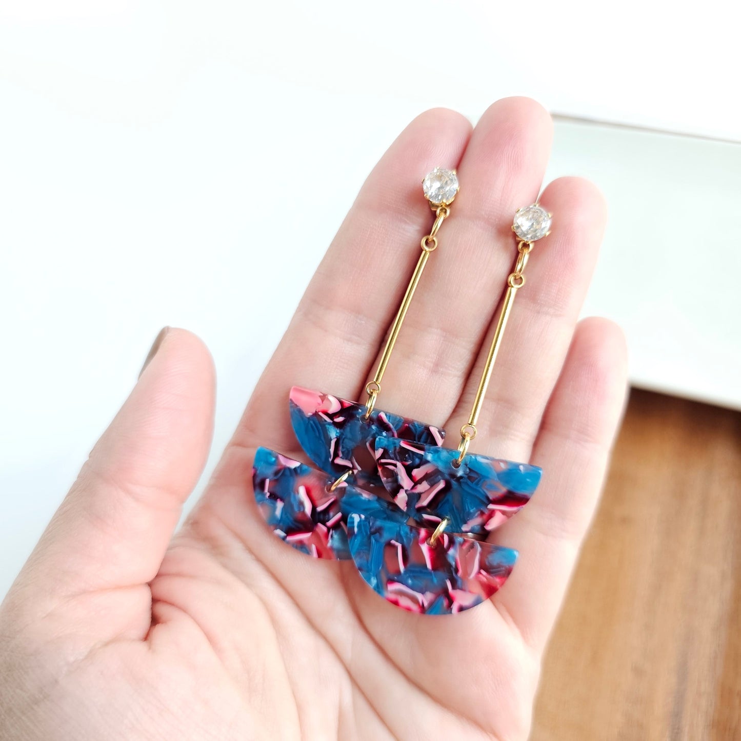 Everly Earrings - Magenta Teal