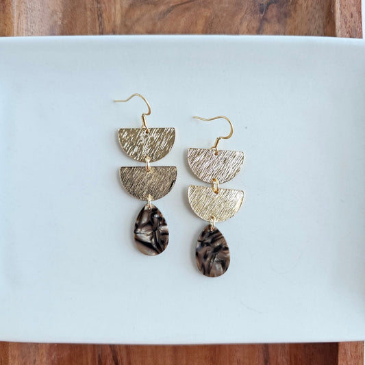 Aria Earrings - Brown Shimmer