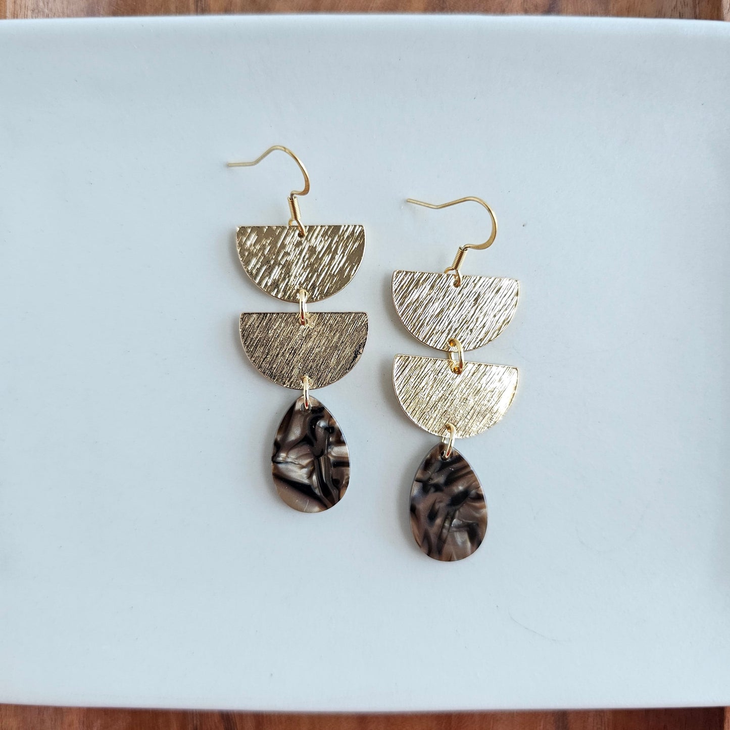 Aria Earrings - Brown Shimmer