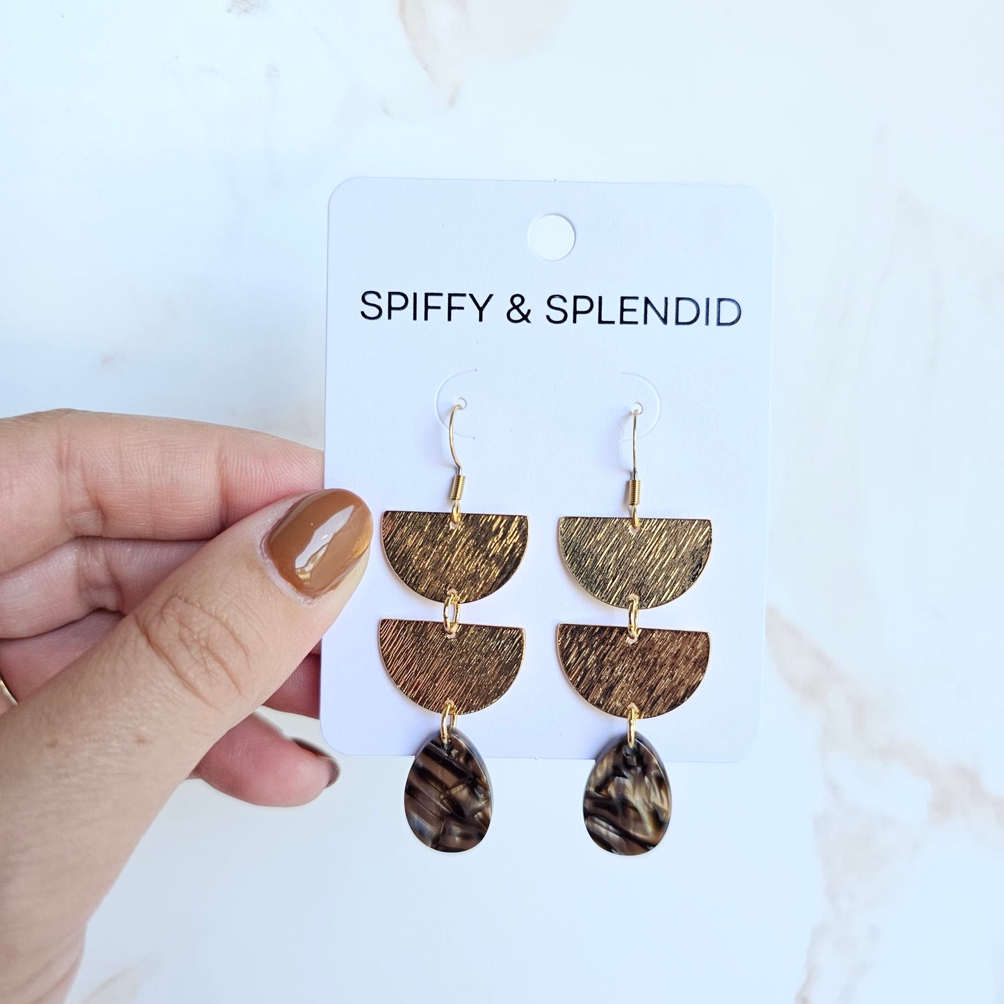 Aria Earrings - Brown Shimmer