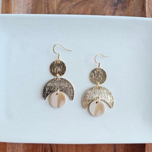 Eclipse Earrings - Golden Ivory