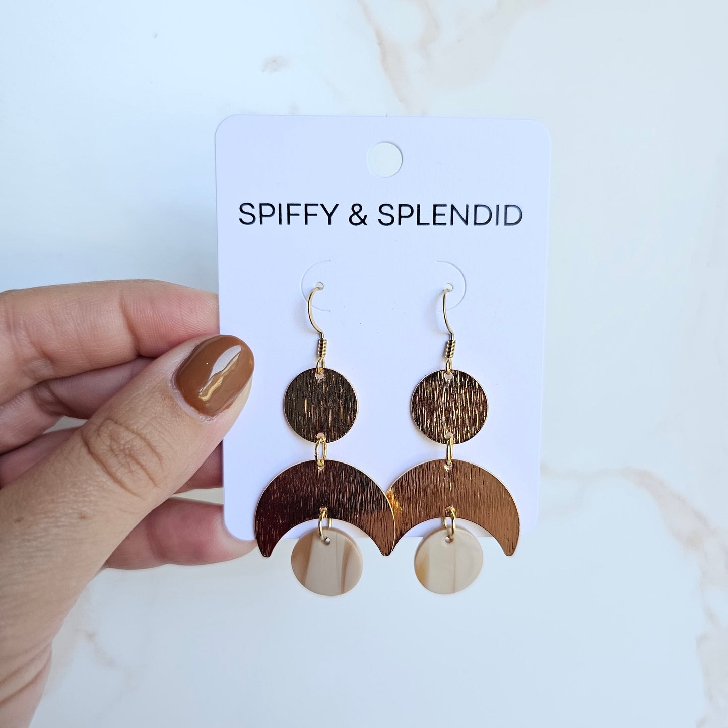 Eclipse Earrings - Golden Ivory