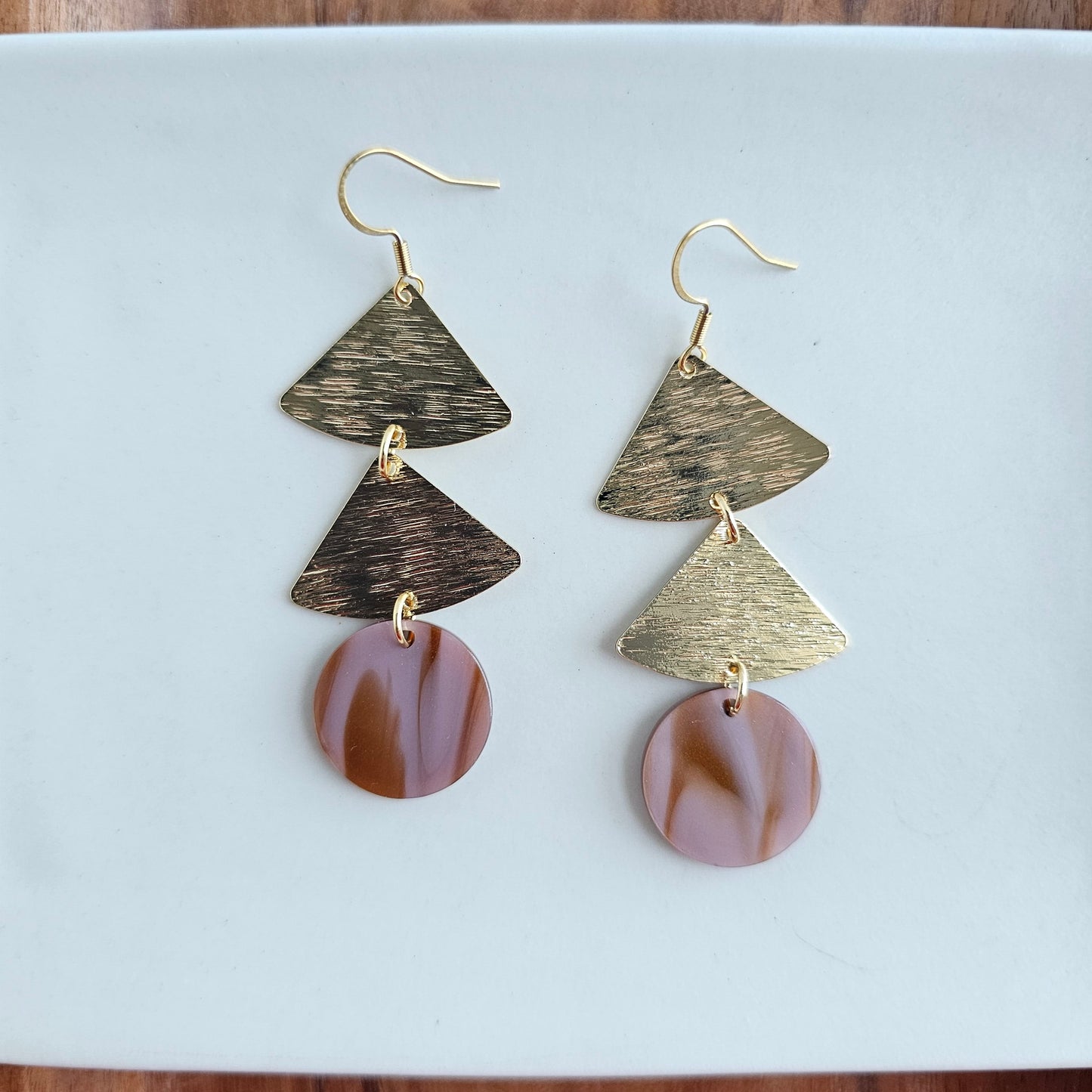 Anya Earrings - Mauve & Copper