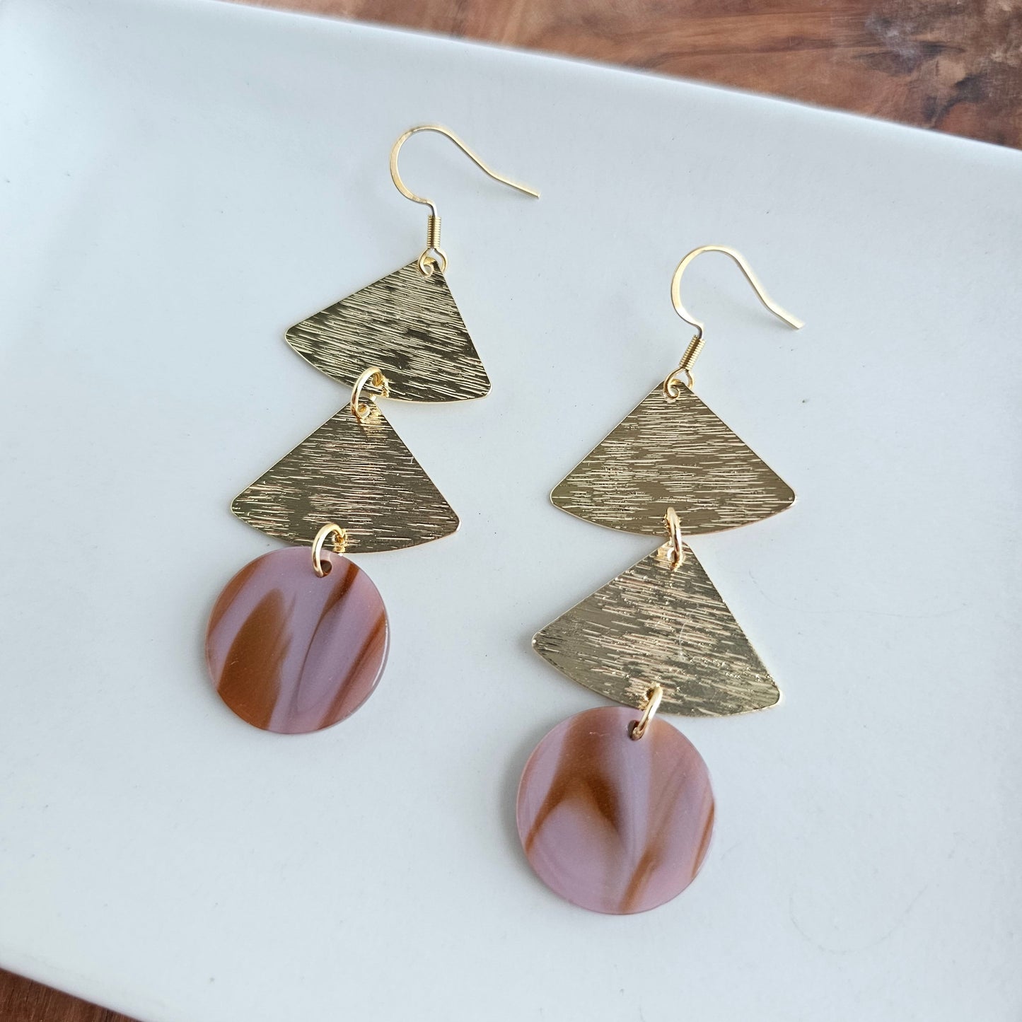 Anya Earrings - Mauve & Copper