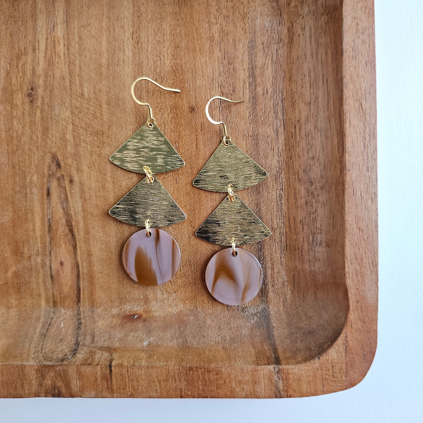 Anya Earrings - Mauve & Copper