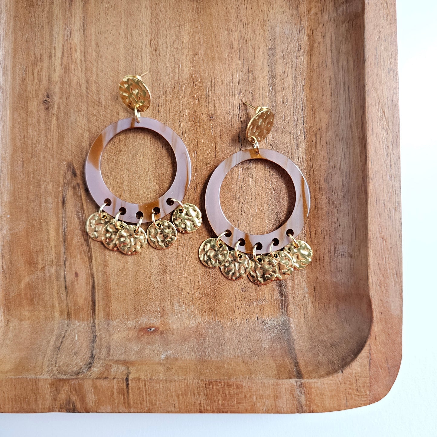 Francesca Earrings - Mauve & Copper