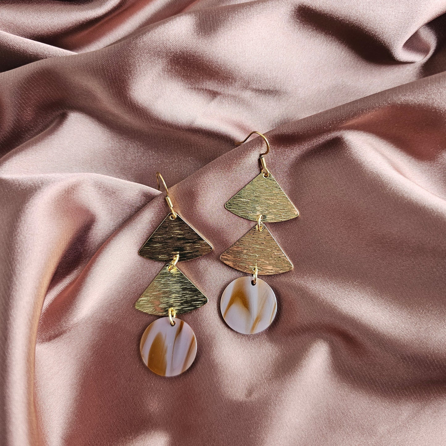 Anya Earrings - Mauve & Copper