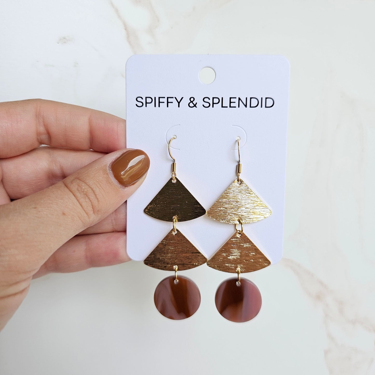 Anya Earrings - Mauve & Copper