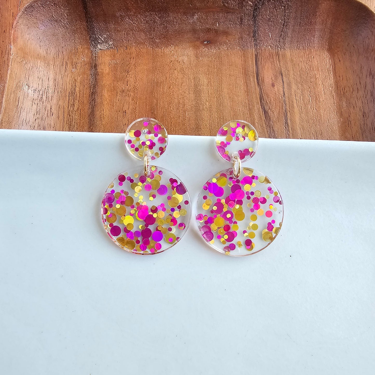 Addy Earrings - Pink Confetti