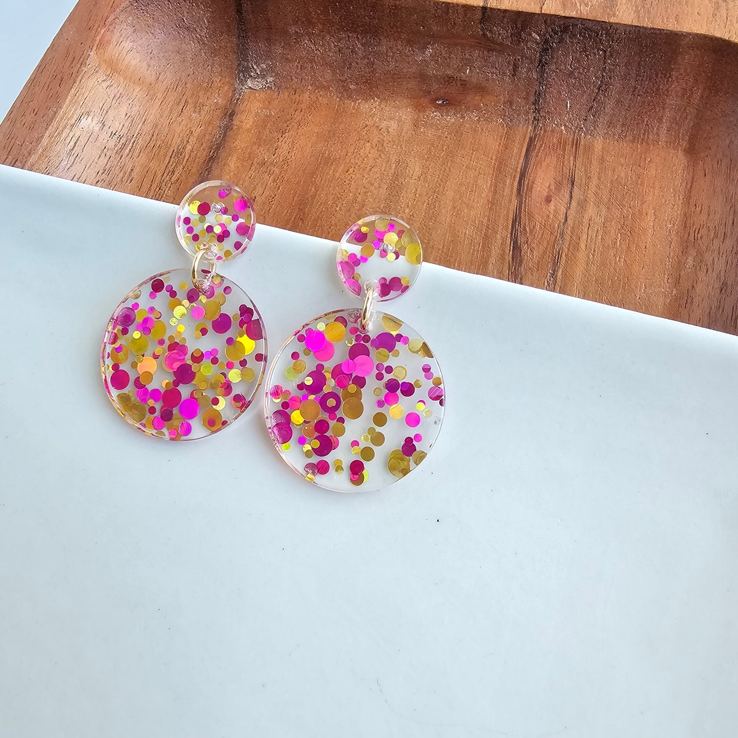 Addy Earrings - Pink Confetti