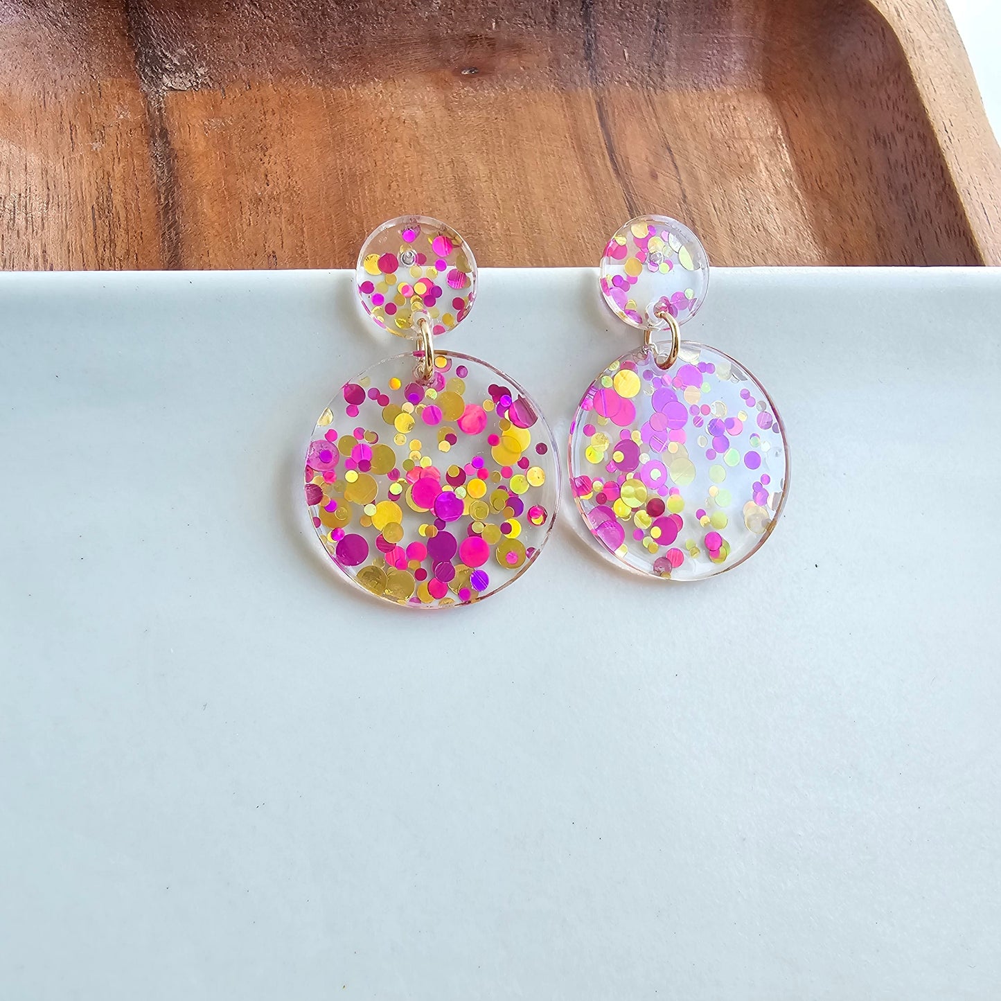 Addy Earrings - Pink Confetti