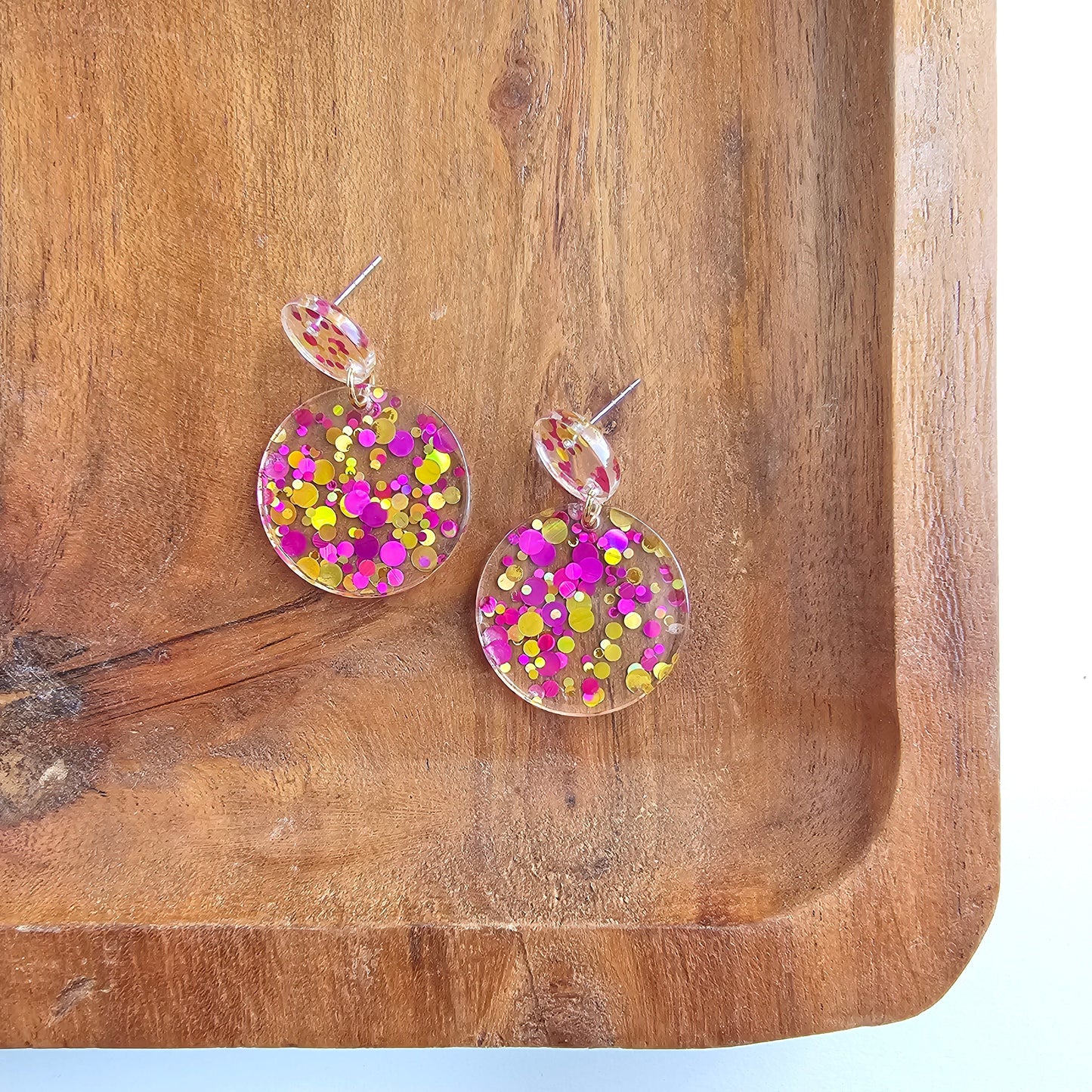 Addy Earrings - Pink Confetti