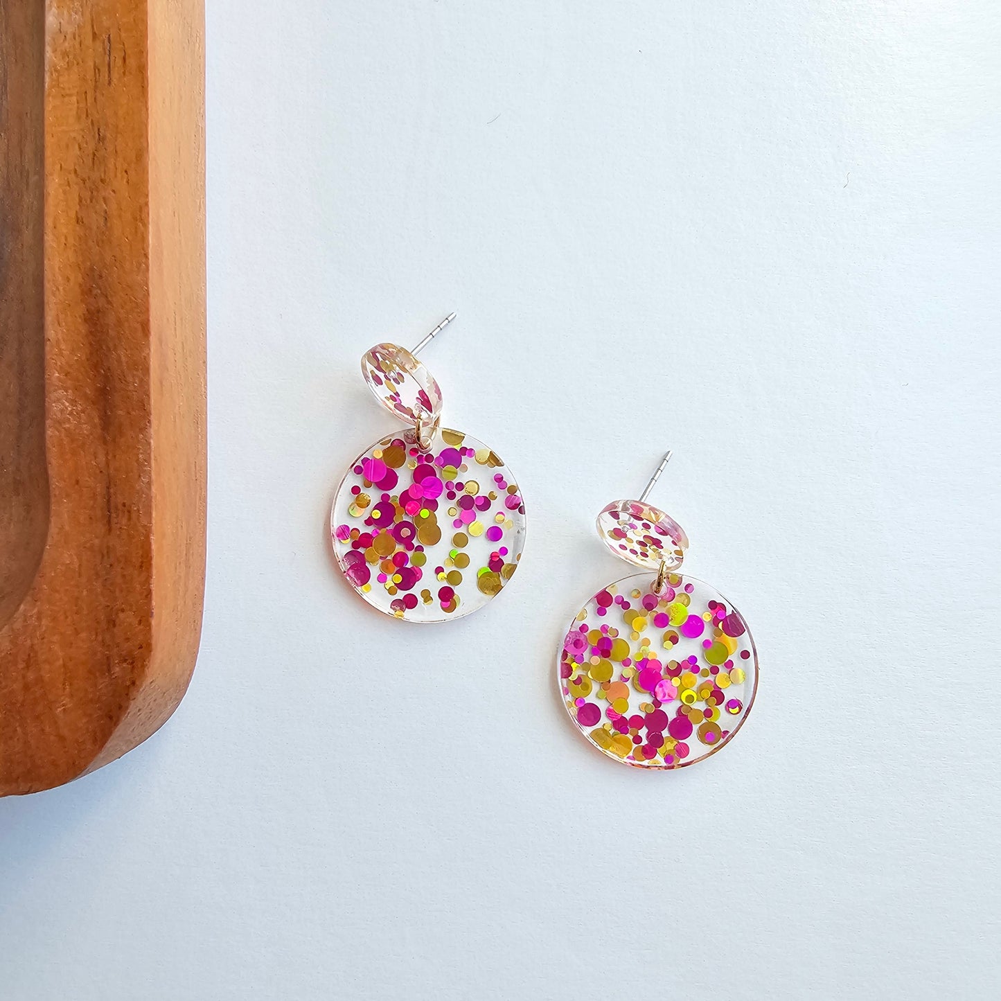 Addy Earrings - Pink Confetti