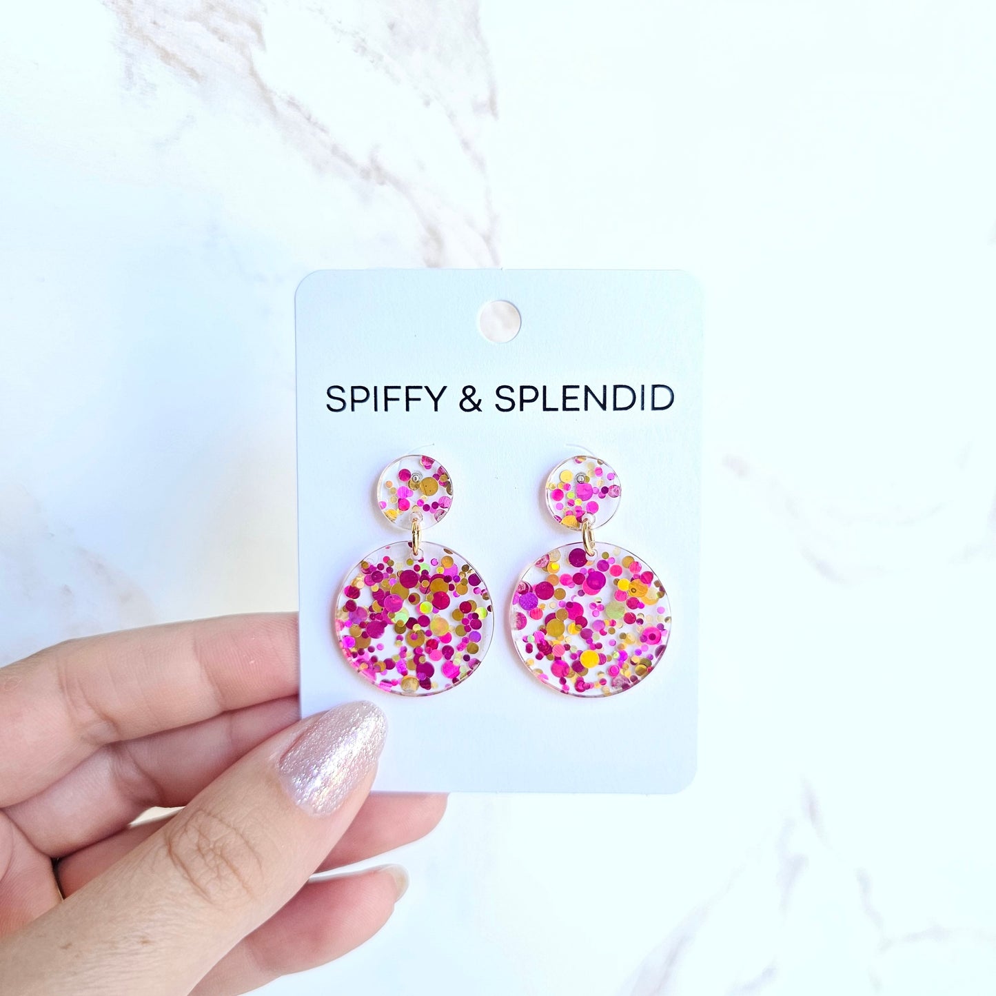 Addy Earrings - Pink Confetti