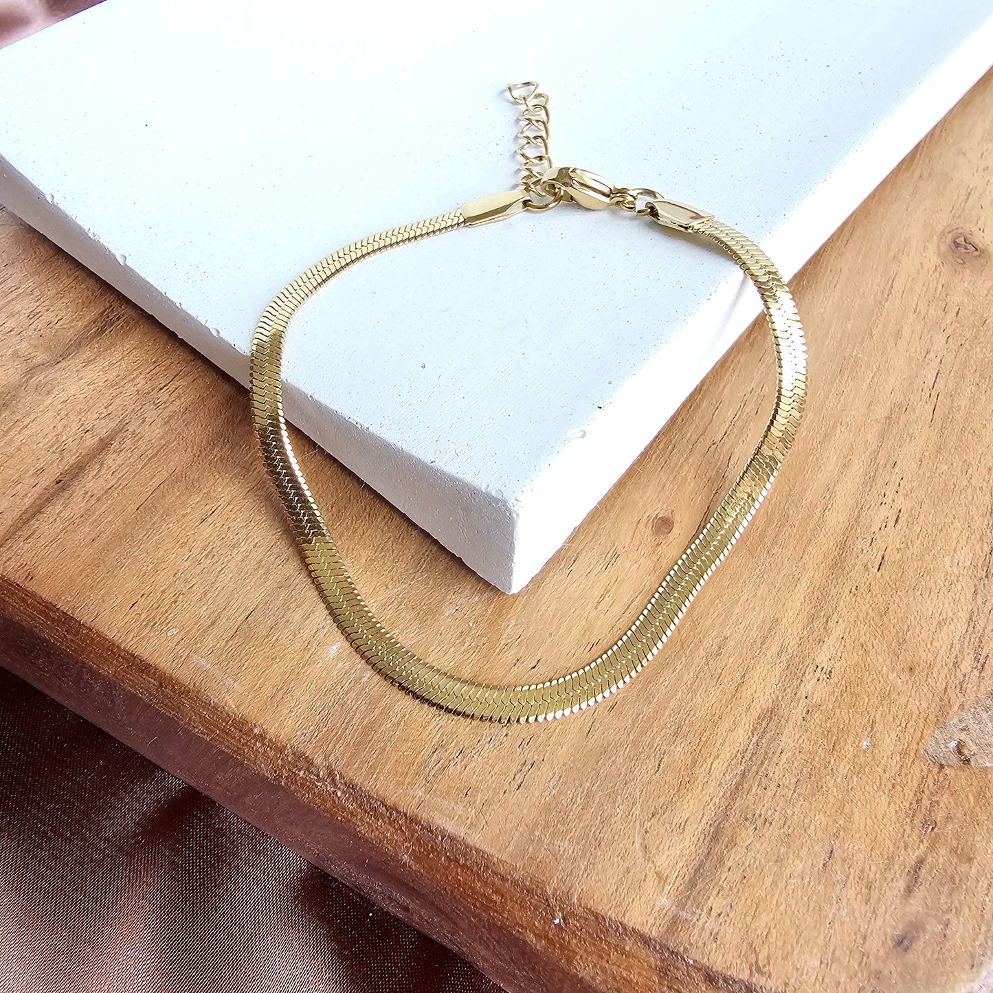 Luxe Gold Herringbone Bracelet