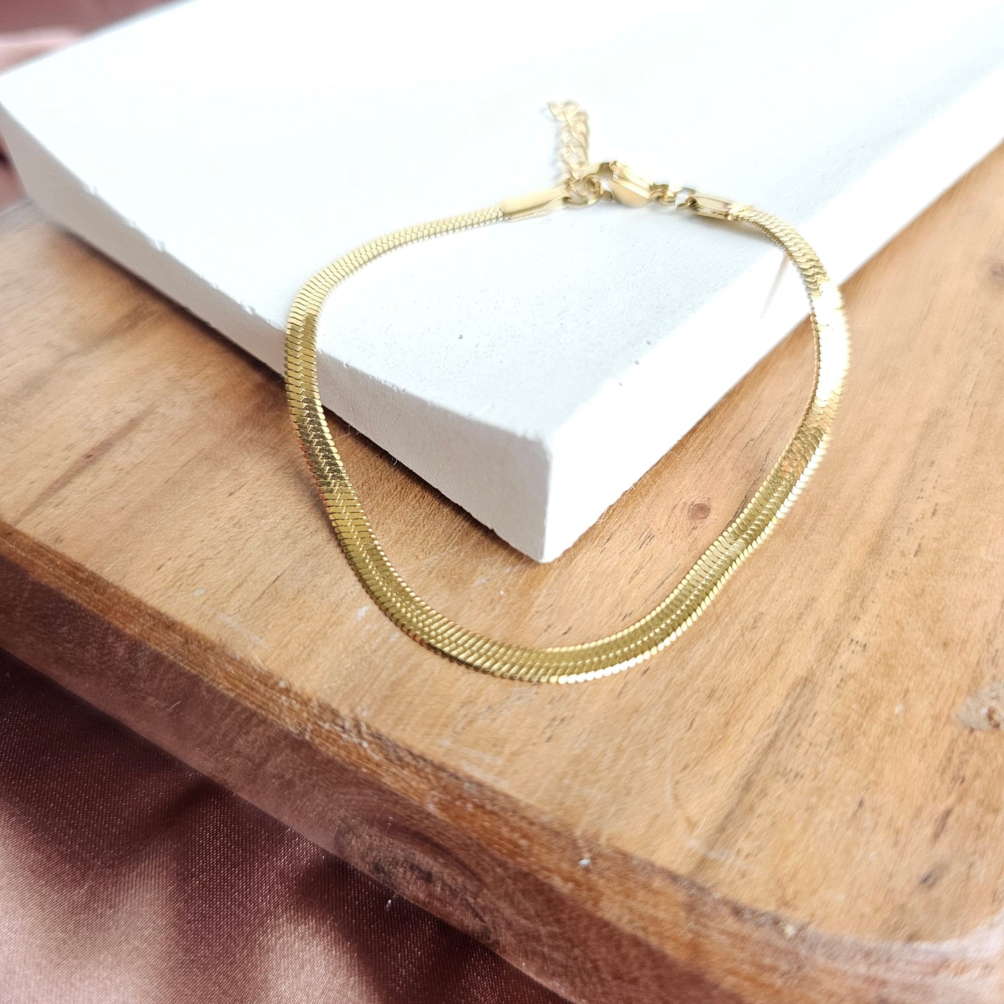 Luxe Gold Herringbone Bracelet