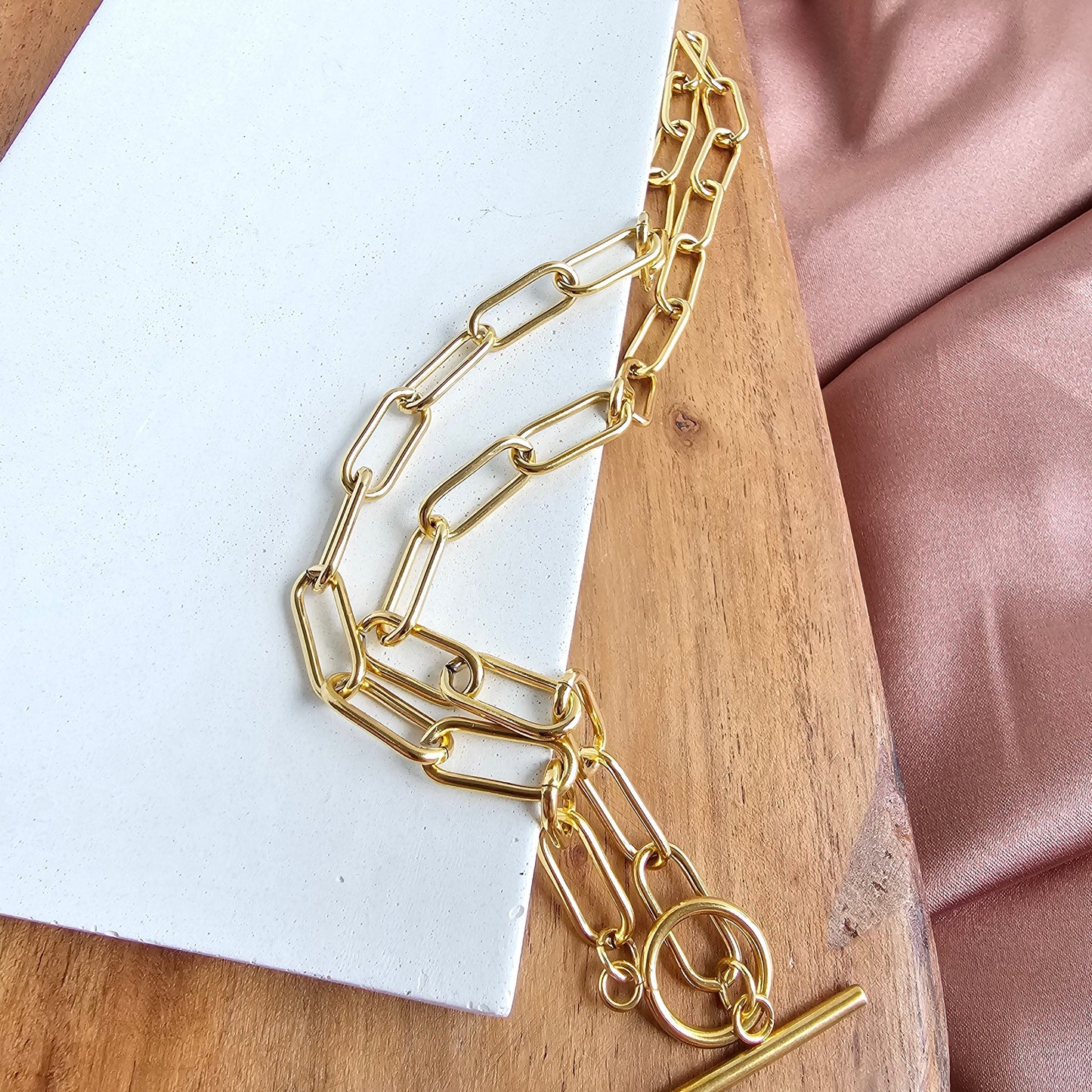 Luxe Gold Chunky Paper Clip Chain - 18"