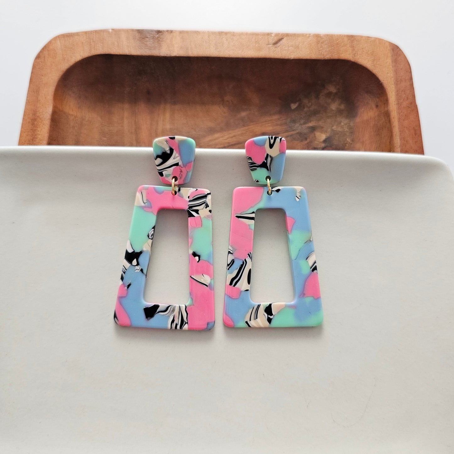 Avery Earrings - 80's Pastel