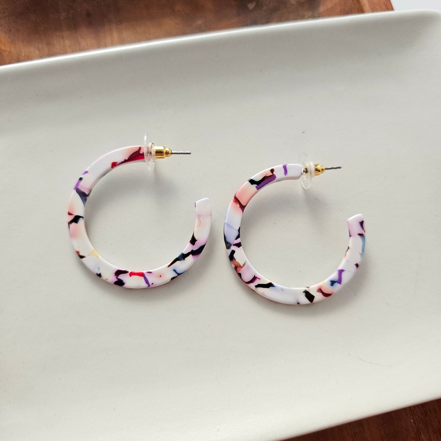 Camy Hoops - Marble Confetti