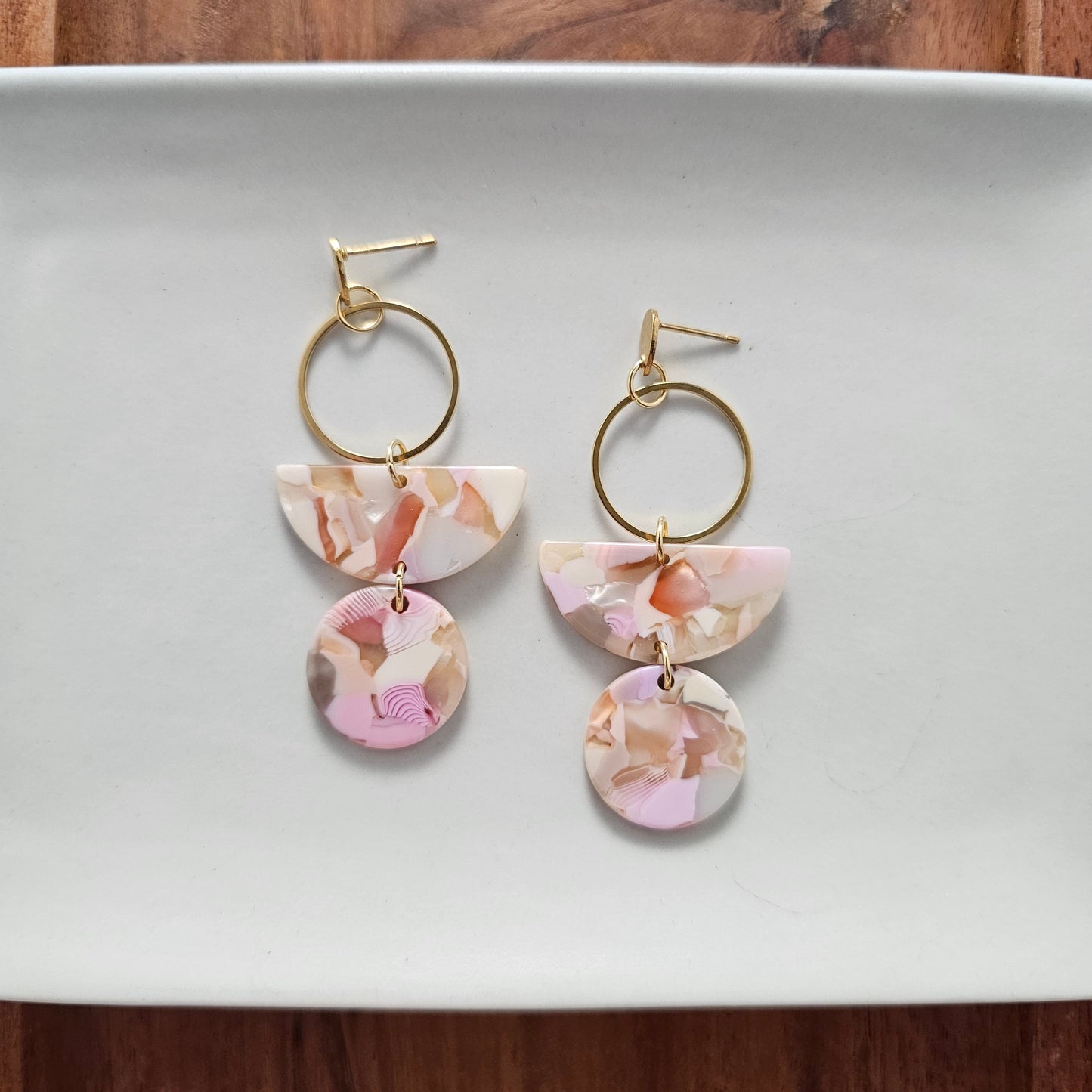 Wren Earrings - Peachy Pink