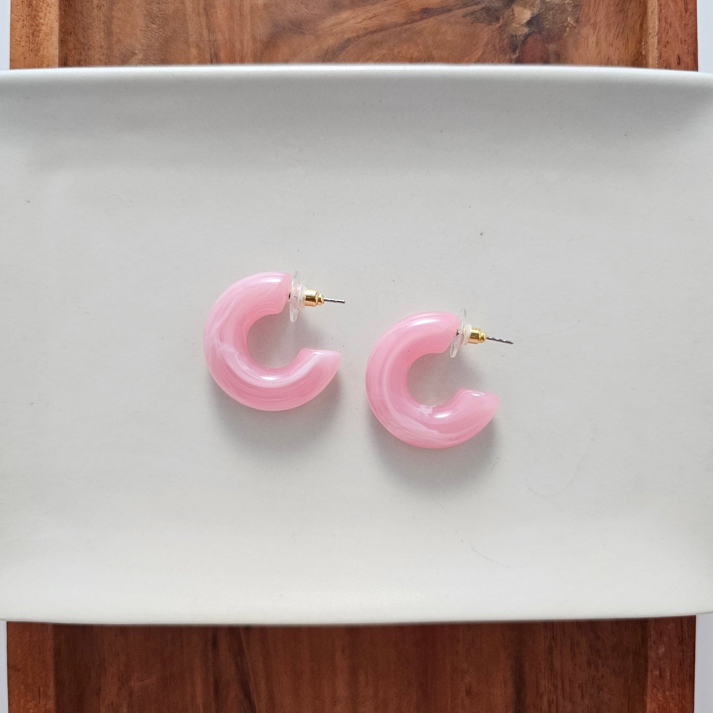 Chloe Hoops - Pink