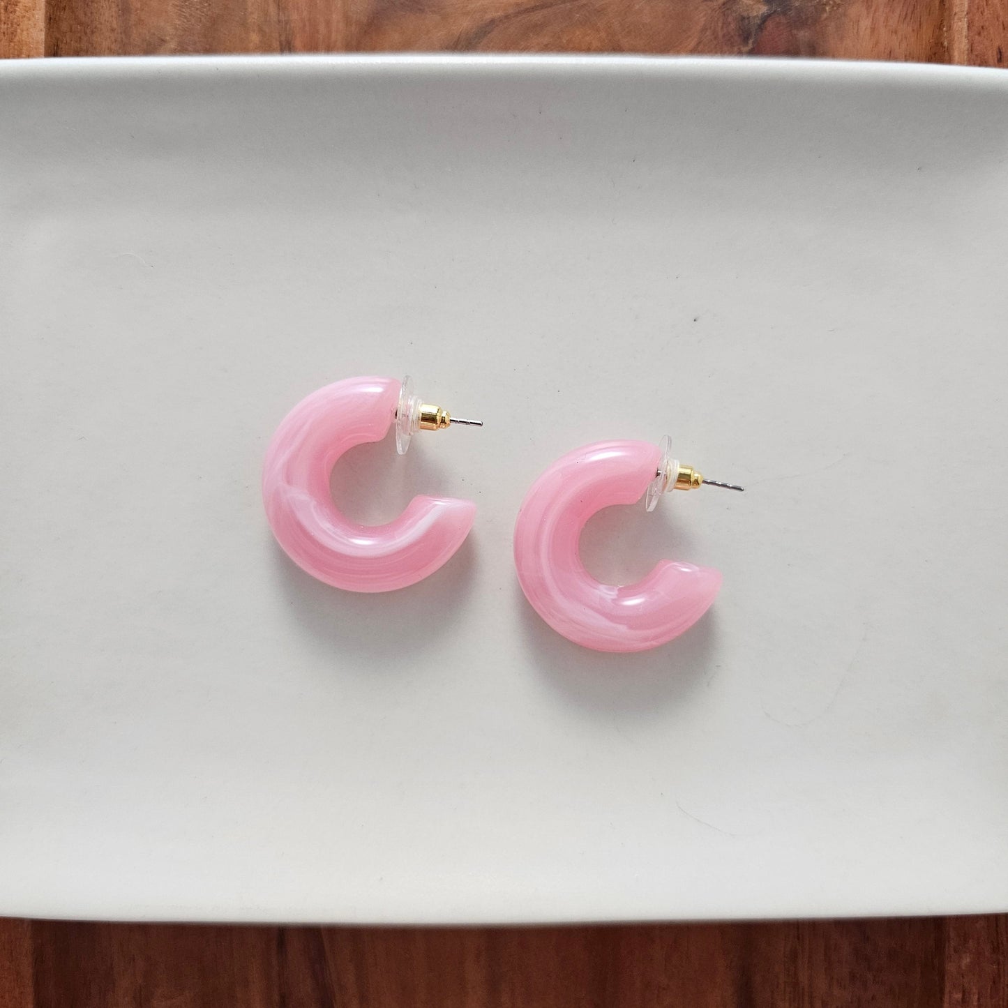 Chloe Hoops - Pink