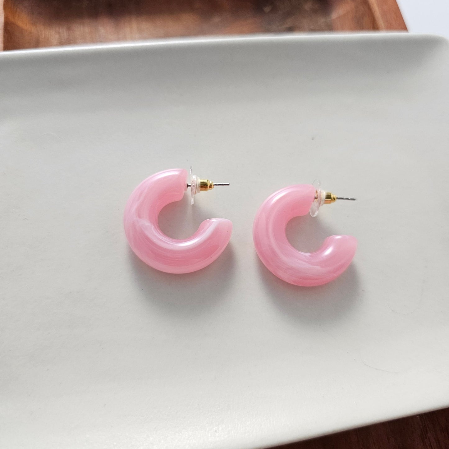 Chloe Hoops - Pink