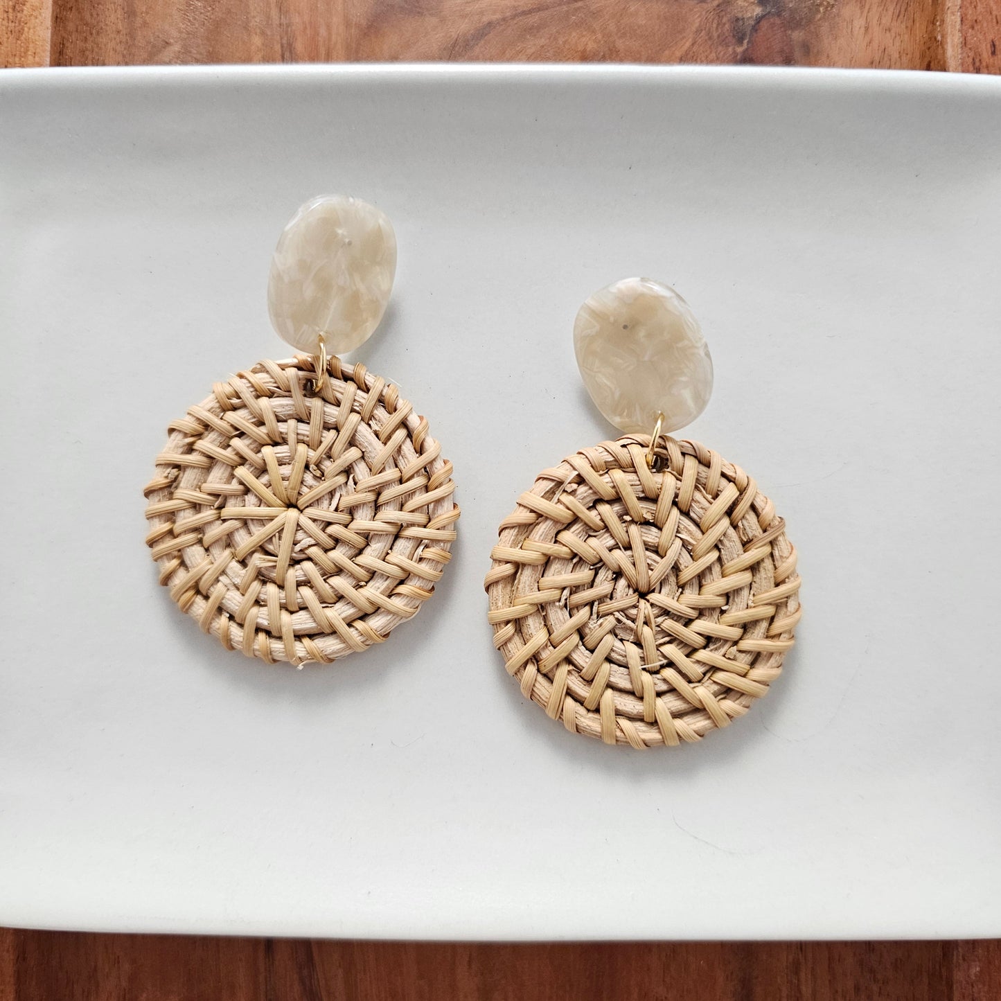 Dominica Earrings - Dark Rattan