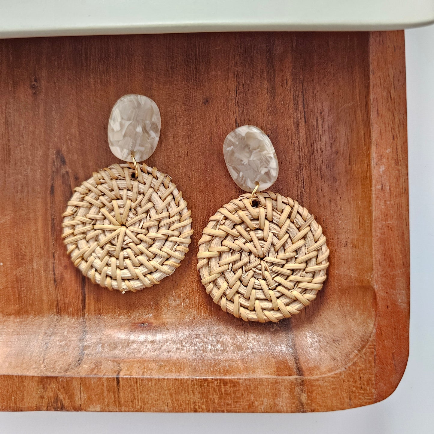 Dominica Earrings - Dark Rattan