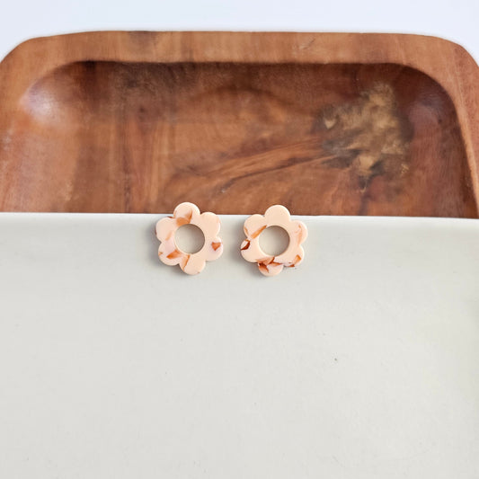 Flower Studs - Peach