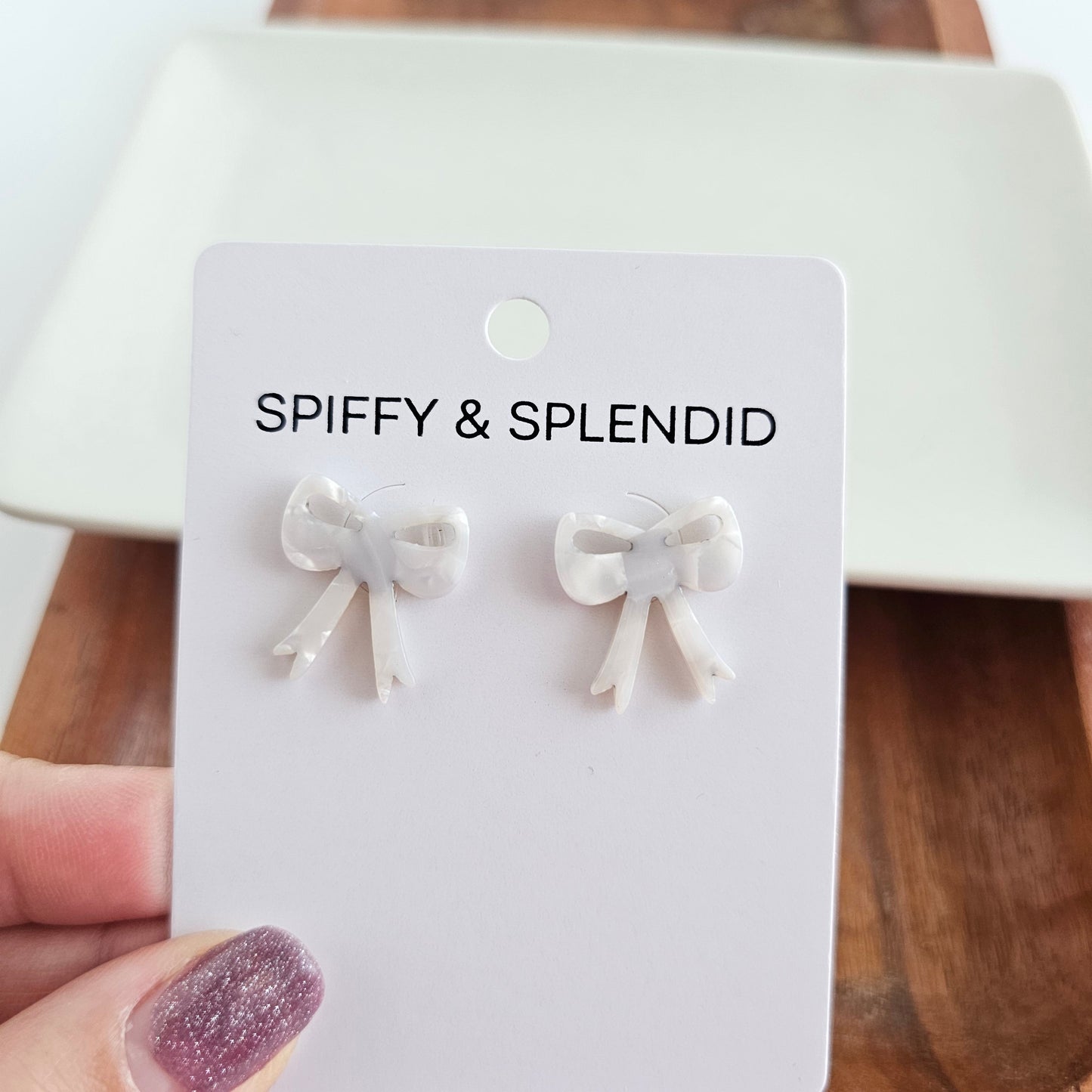 Bow Studs - White