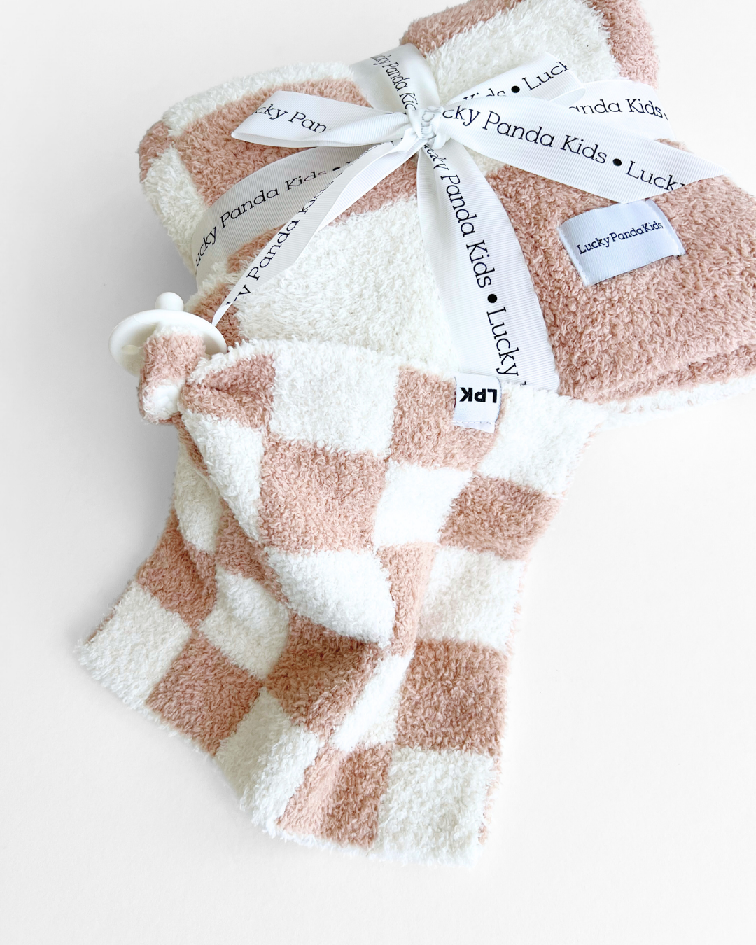 Checkered Plush Lovey | Latte