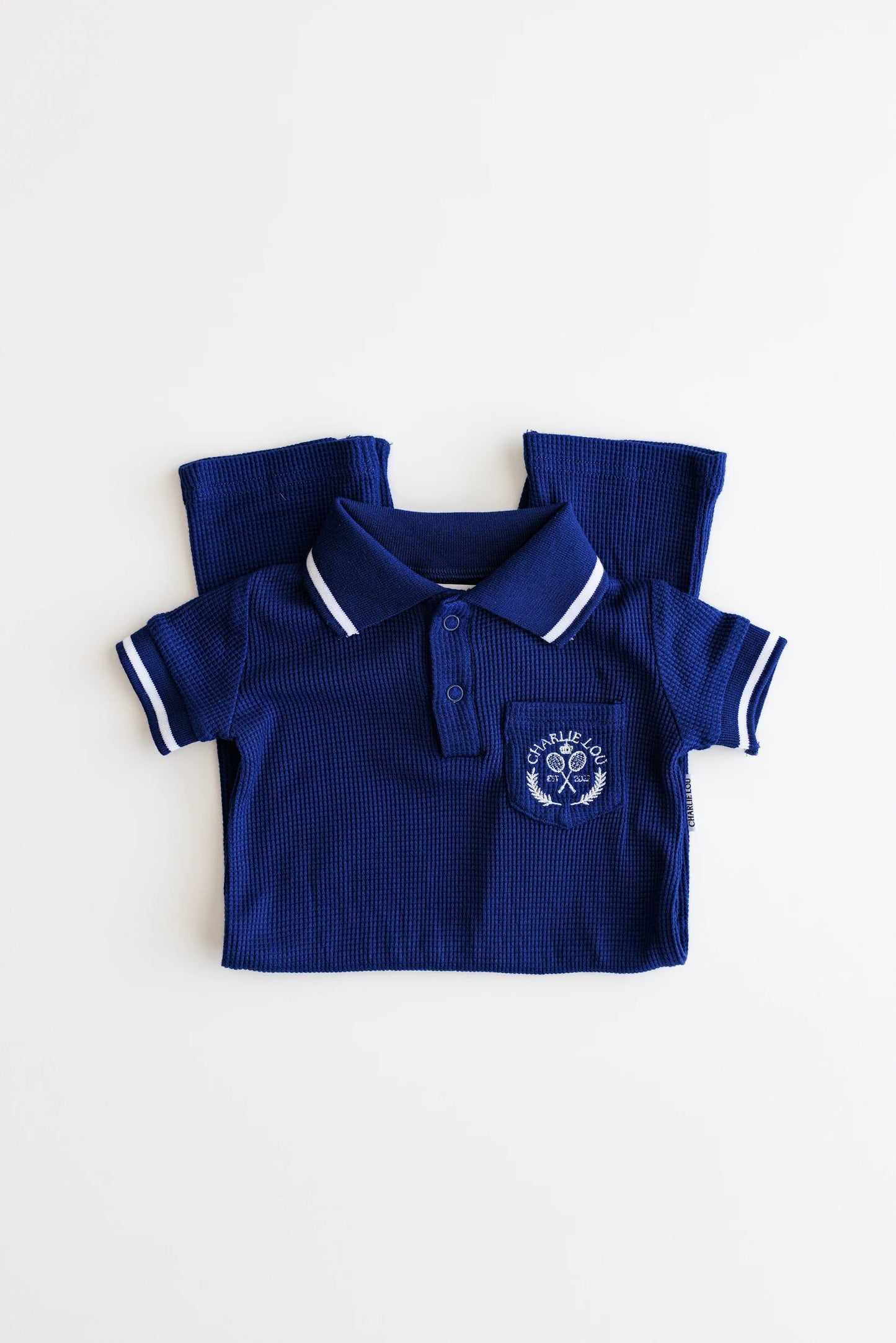 Waffle Bamboo Polo Romper