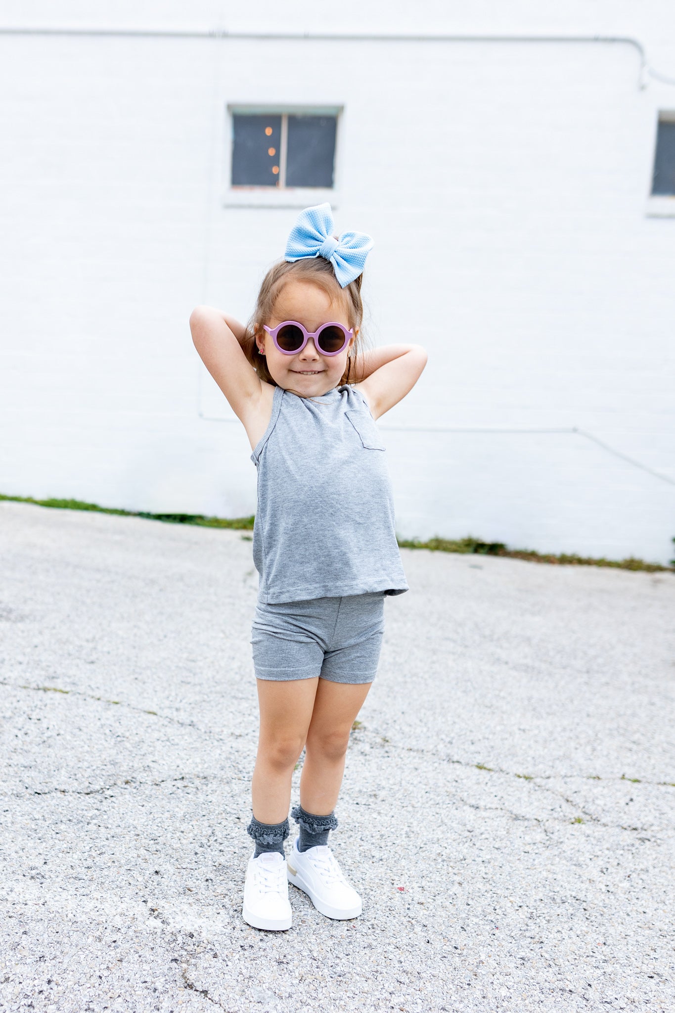 Ribbed Bamboo Tank Set - Gray