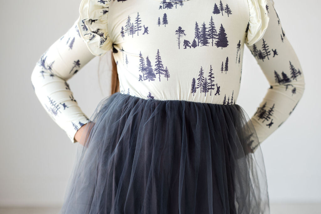 Long Sleeve Tulle Dress - Sasquatch